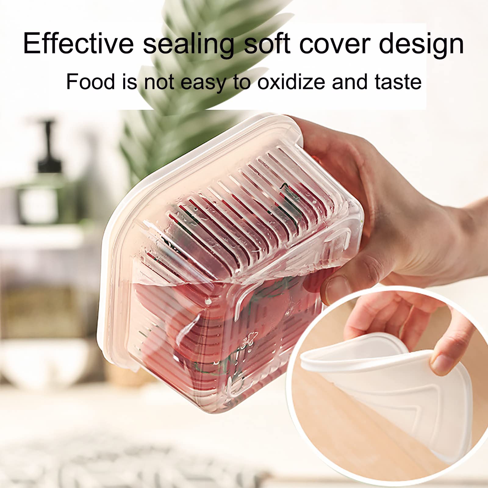 2 Pack BPA-Free Berry Storage Containers with Leak-Proof Lids - Fresh Produce Saver for Fruits & Vegetables | Ideal for Refrigerator, Pantry & Meal Prep Organization