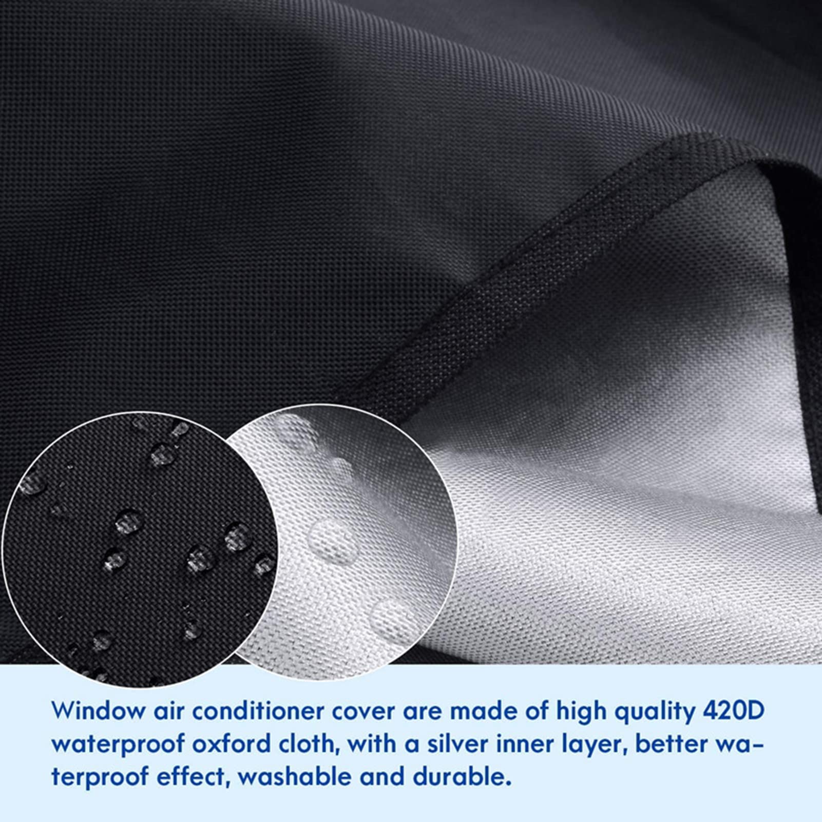 Waterproof Air Conditioner Cover - Full Protection Oxford Cloth AC Unit Protector for Home & Outdoor Use (Beige, Medium) - Perfect for Window AC Units in Summer & Winter Storage