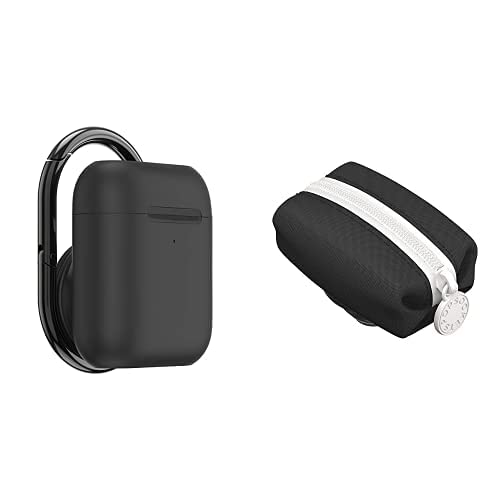 Black PopSockets AirPods Holder with Keychain & Pocket - Perfect for Travel, Gym, and Everyday Carry - Ideal Gift for Apple Users