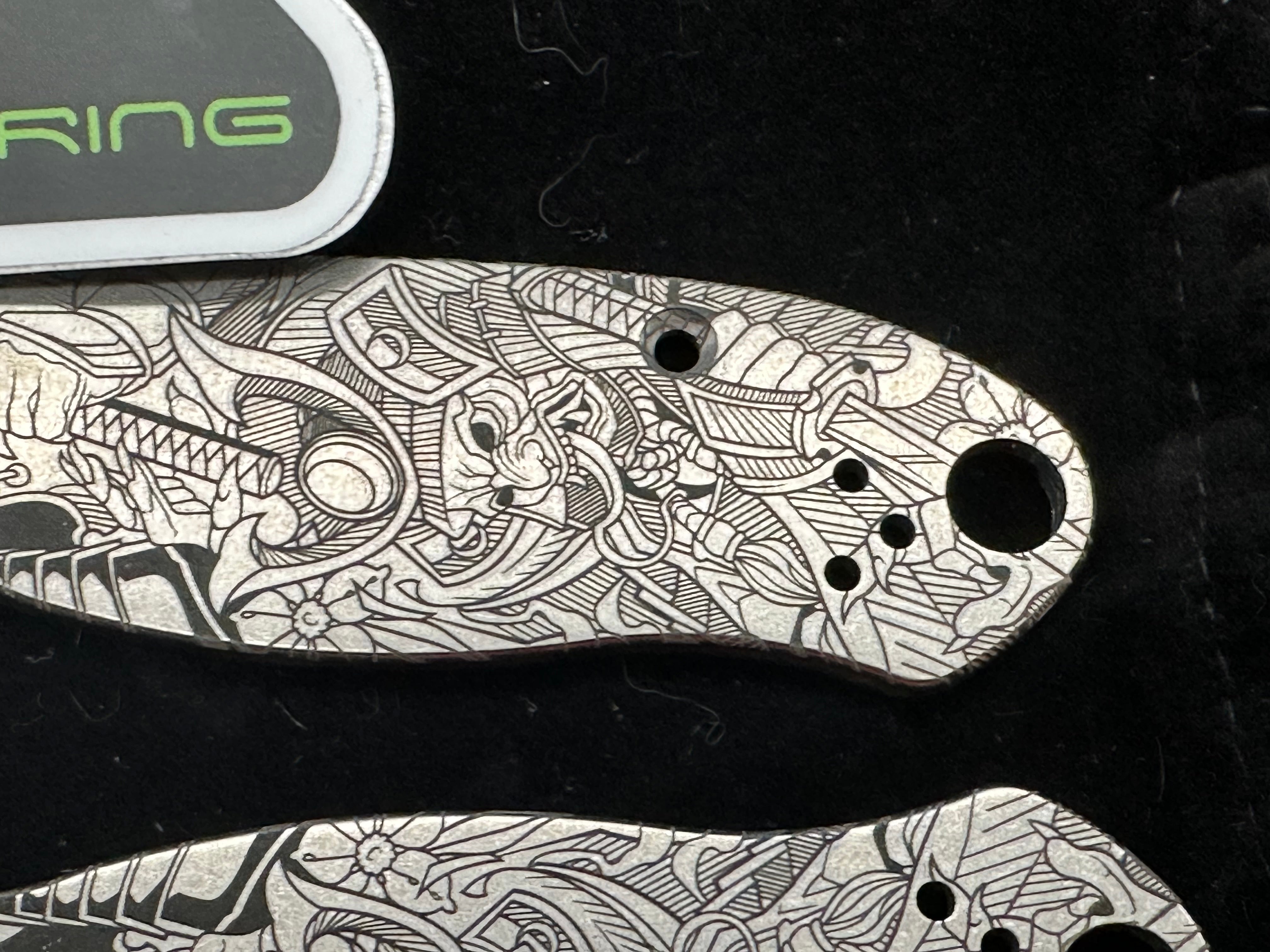 Premium DNA Lasering Spyderco Para 3 Knife Scales - Custom G10 Replacement Handles for EDC, Outdoor & Tactical Use