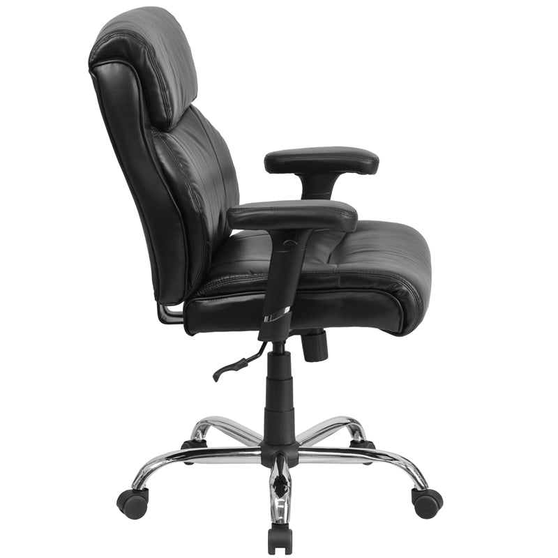 FLASH HERCULES Series Big & Tall Office Chair - 400 lb Weight Capacity, Ergonomic Black Fabric Task Chair with Adjustable Arms & Line Stitching - Perfect for Home Office, Gaming & Workspaces