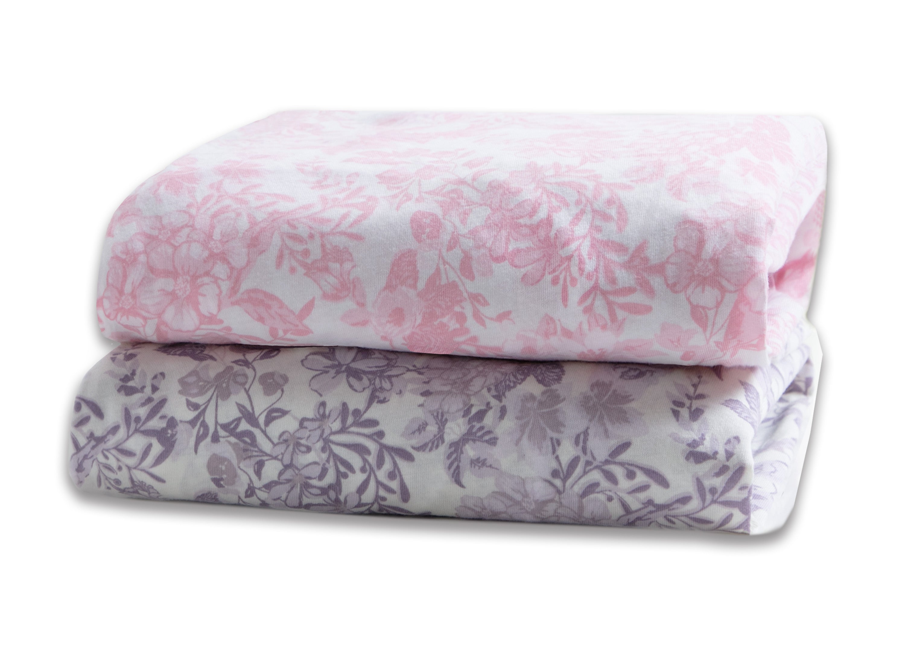Pastel Floral Fitted Crib Sheets 2 Pack - Soft Baby Crib Bedding Set for Nursery, Girls & Boys Room Decor - Perfect for Newborns, Toddlers & Daycare Use