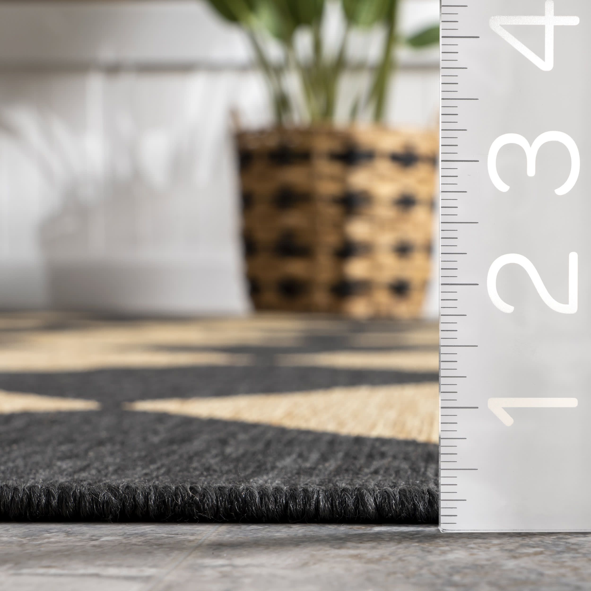 Adelaide Harlequin Indoor/Outdoor Area Rug - Dark Grey Washable Rug for Living Room, Bedroom, Patio & Deck