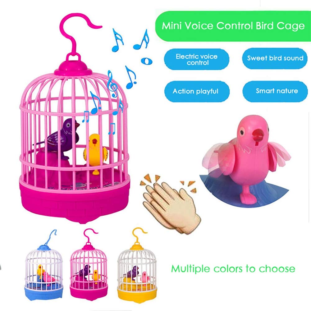 Forart Electronic Singing Bird Toy in Cage - Realistic Chirping Sounds & Movements, Sound Activated, Perfect for Home Decor, Kids Gifts & Relaxation Therapy
