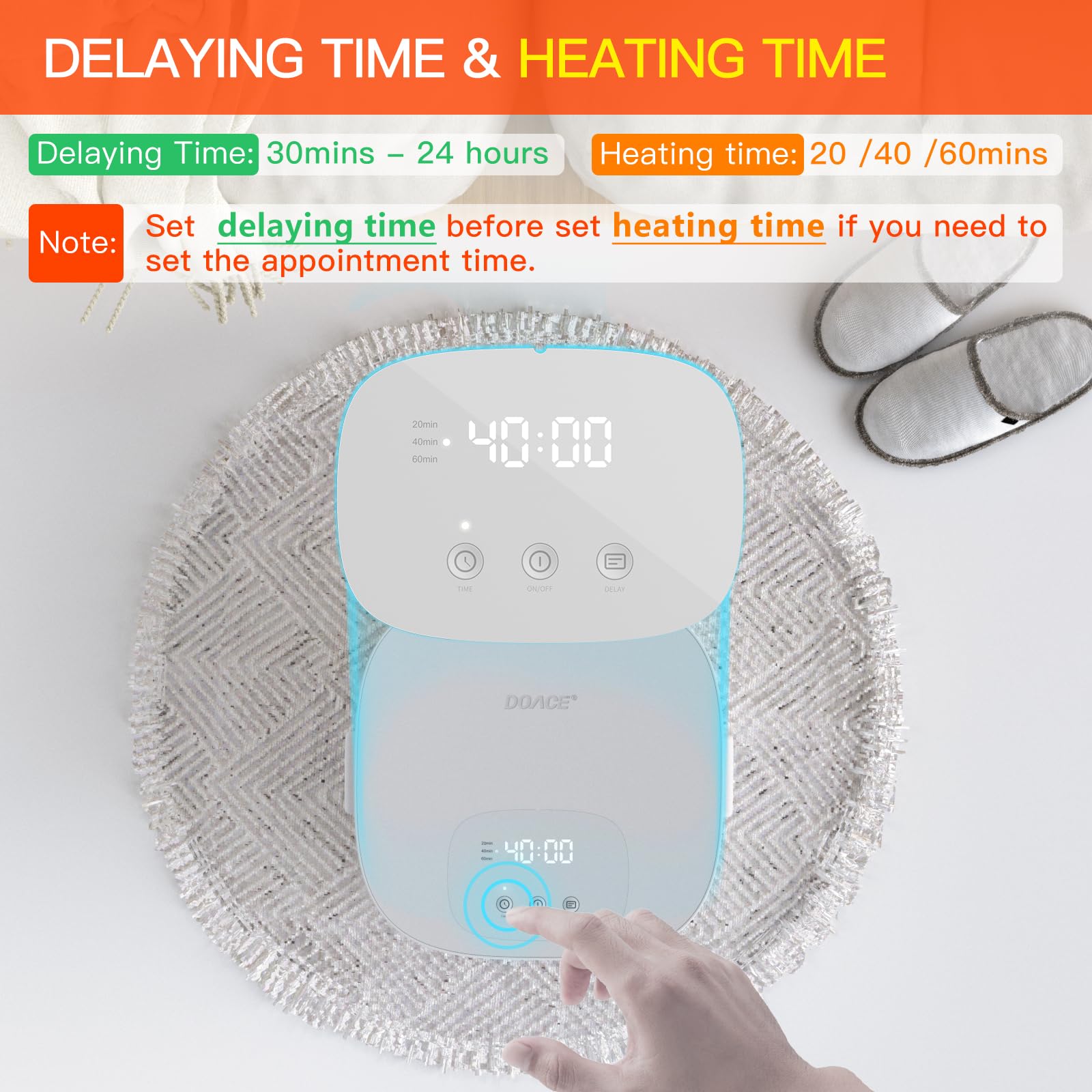 DOACE Upgraded 26L Large Electric Towel Warmer Bucket with Auto Keep Warm - Adjustable Heating Timer (20/40/60 Min) & 24-Hour Delay Function - Perfect for Bathroom, Spa, Salon & Father's Day Gifts