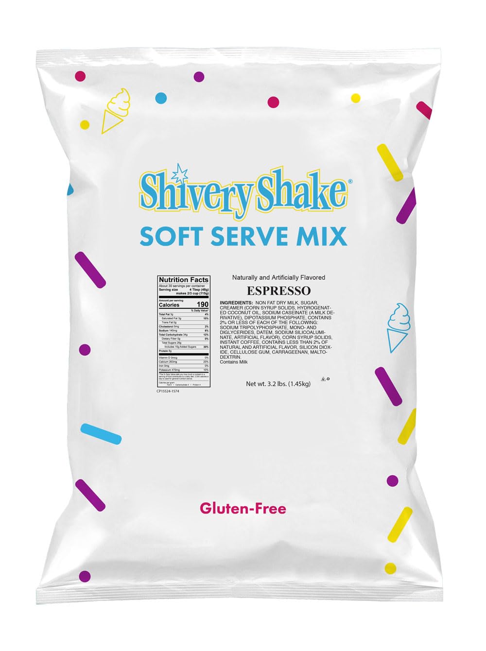 Premium Shivery Shake Espresso Soft Serve Ice Cream Mix - Rich Coffee Flavor for Desserts, Cafes & Home Treats