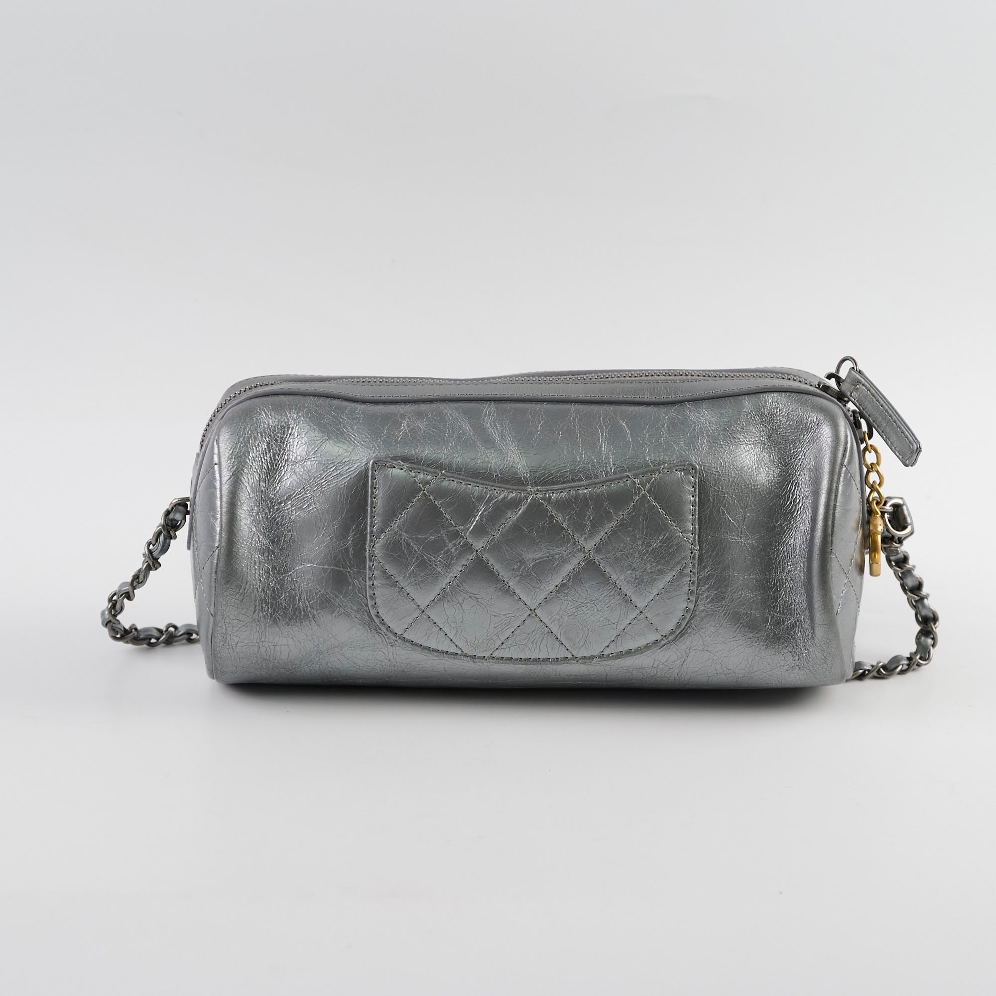 Chanel Signature Bowing Bag - Crumpled Metallic Calfskin Leather Handbag for Women | Luxury Evening Clutch & Party Purse for Special Occasions