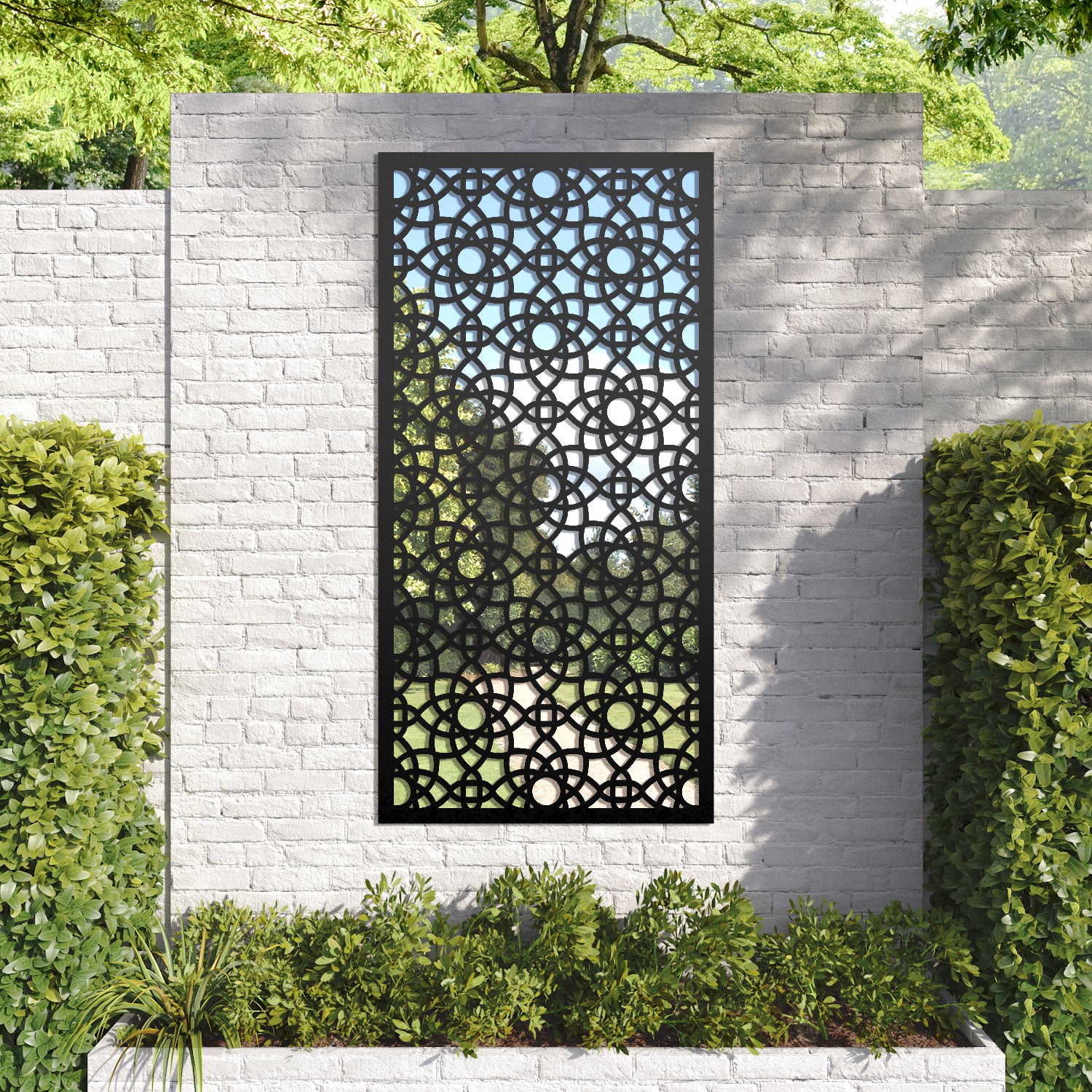 Ambar Outdoor Decorative Mirrored Panel - Elegant Garden & Patio Wall Decor for Modern Backyard & Balcony Design