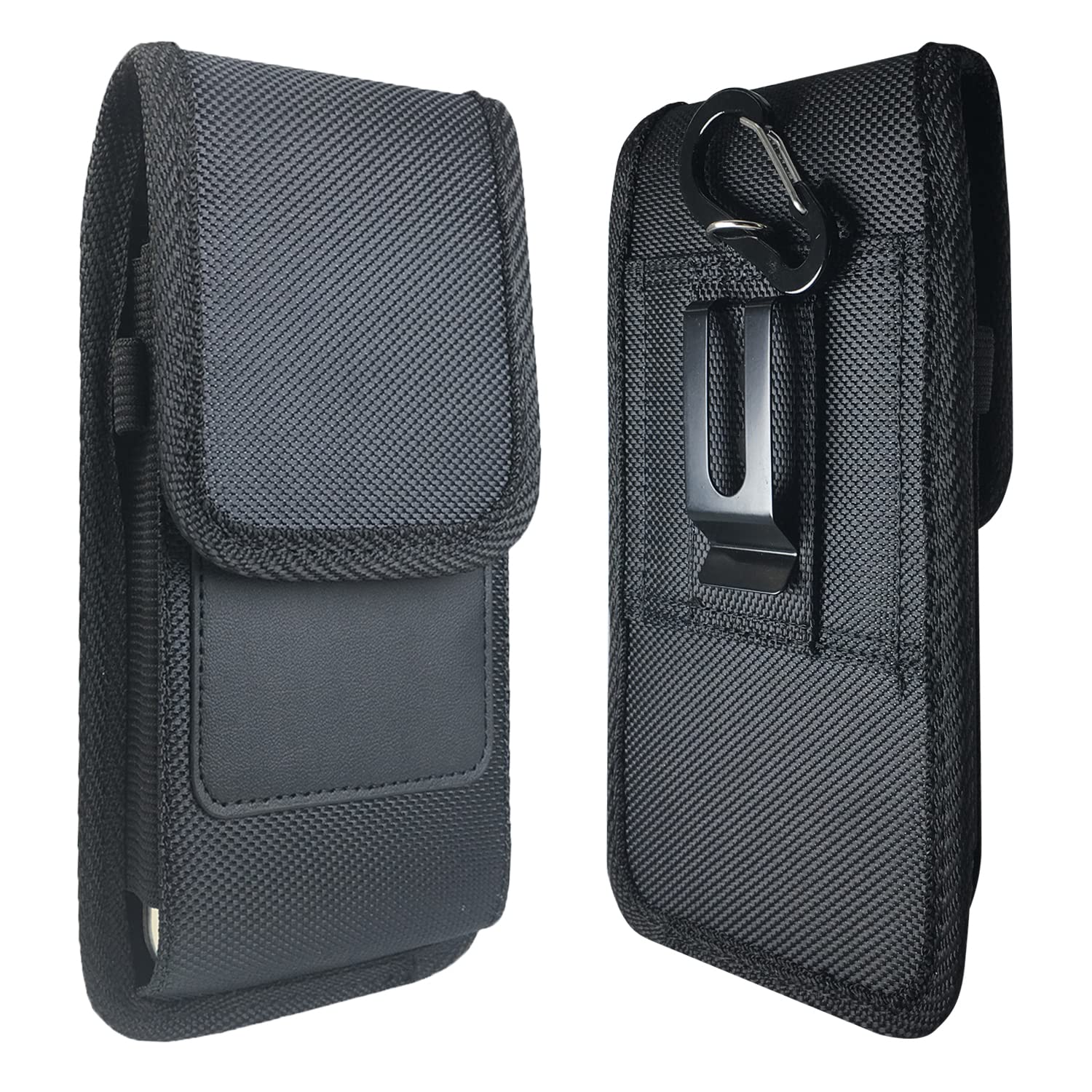 Premium Nylon Phone Holster Pouch for iPhone 16/15/14/13/12/11 Pro Max, XR, X, XS Max, 8 Plus & Samsung S24/S23/S22/Note20 Ultra - Compatible with Otterbox Cases (Excluding Defender Series) | Belt Clip Case for Work, Hiking, Travel & Outdoor Activities