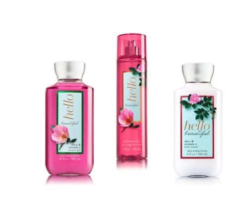 Bath & Body Works Hello Beautiful Body Care Set - Shower Gel, Fine Fragrance Mist & Body Lotion | Signature Collection | Perfect for Daily Use, Gifts & Self-Care Routine