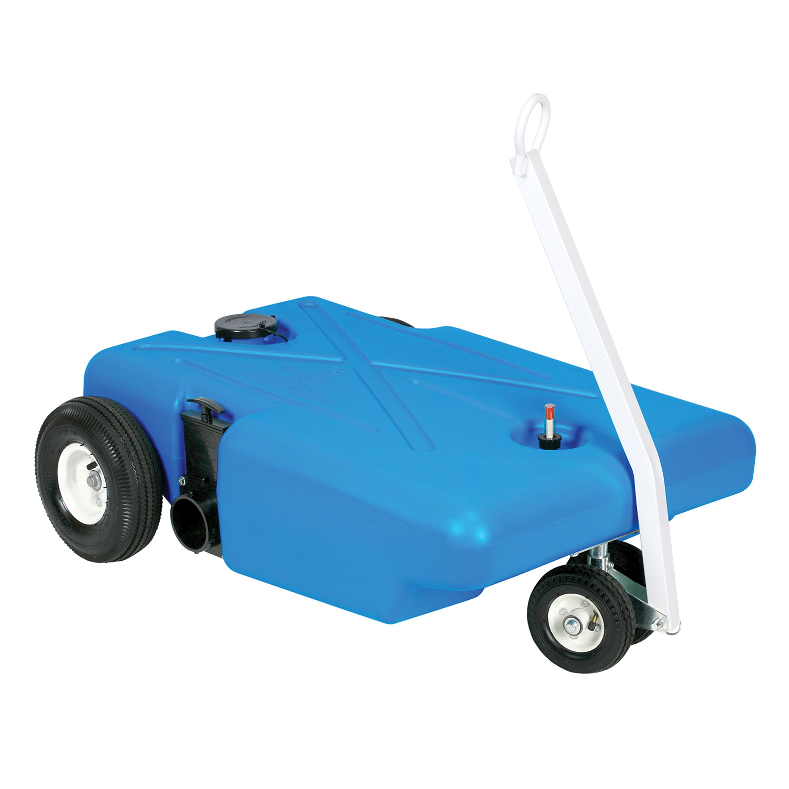 Barker 25895 25 Gallon Blue 4-Wheeler Tote-Along Utility Cart - Heavy Duty Transport for Gardening, Camping & Home Organization