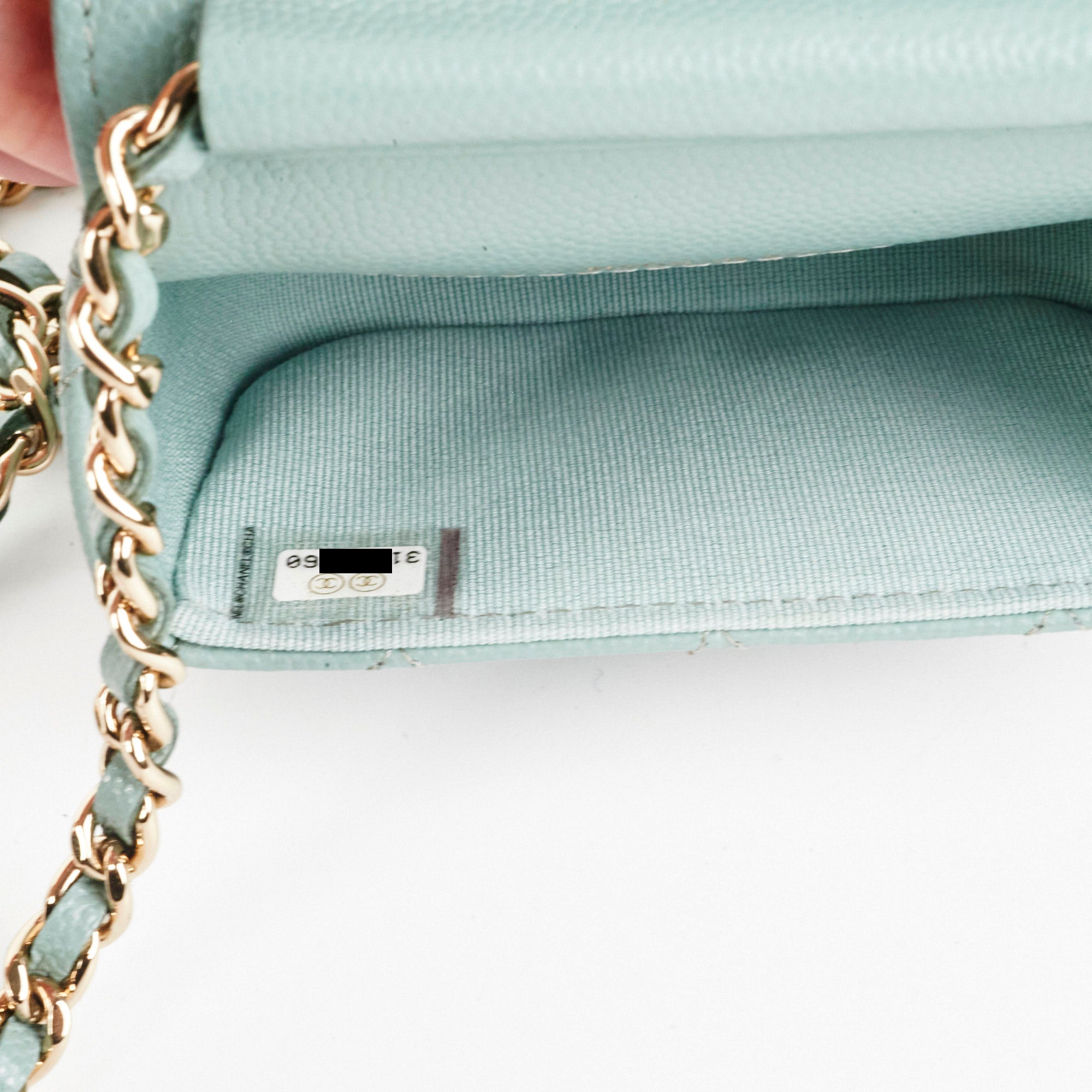 Chanel Micro Bag With Chain Greyish Green LGHW Caviar Leather Crossbody Bag for Women - Perfect for Evening Parties, Date Nights & Special Occasions