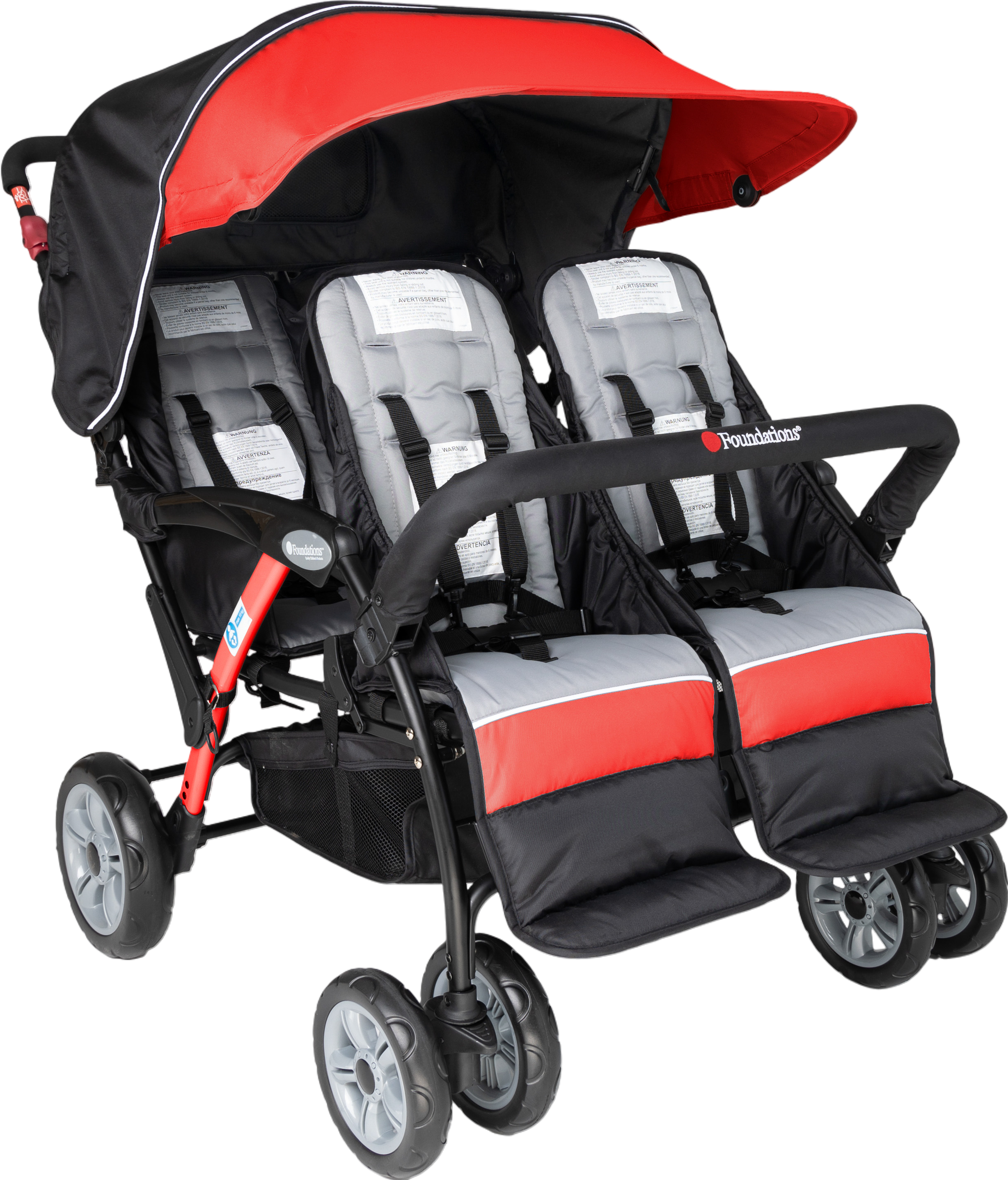 Gaggle Compass Quad 4-Seat Stroller for Toddlers - Lightweight, Durable & Foldable Baby Stroller for Multiple Kids - Perfect for Family Outings, Shopping & Travel