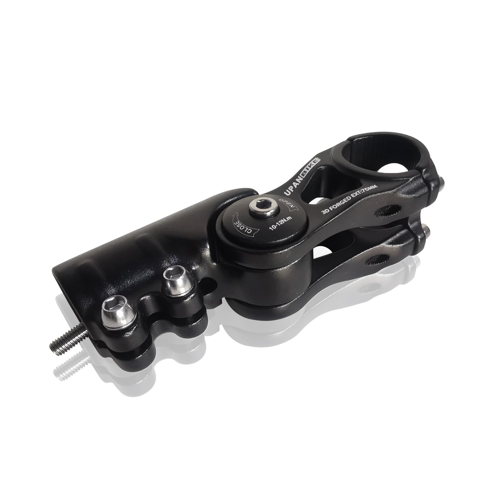 UPANBIKE Adjustable Bike Stem 31.8mm - 75mm/95mm/130mm Aluminum Alloy Handlebar Riser Extender for MTB, Road Bike, BMX - 130 Degree Angle for Comfortable Riding on Mountain Trails & Urban Commutes