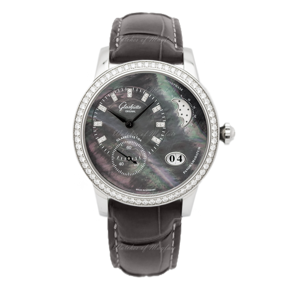 Glashutte Original Pano Matic Luna Stainless Steel Women's Luxury Watch - Elegant Timepiece for Business, Evening Events & Special Occasions