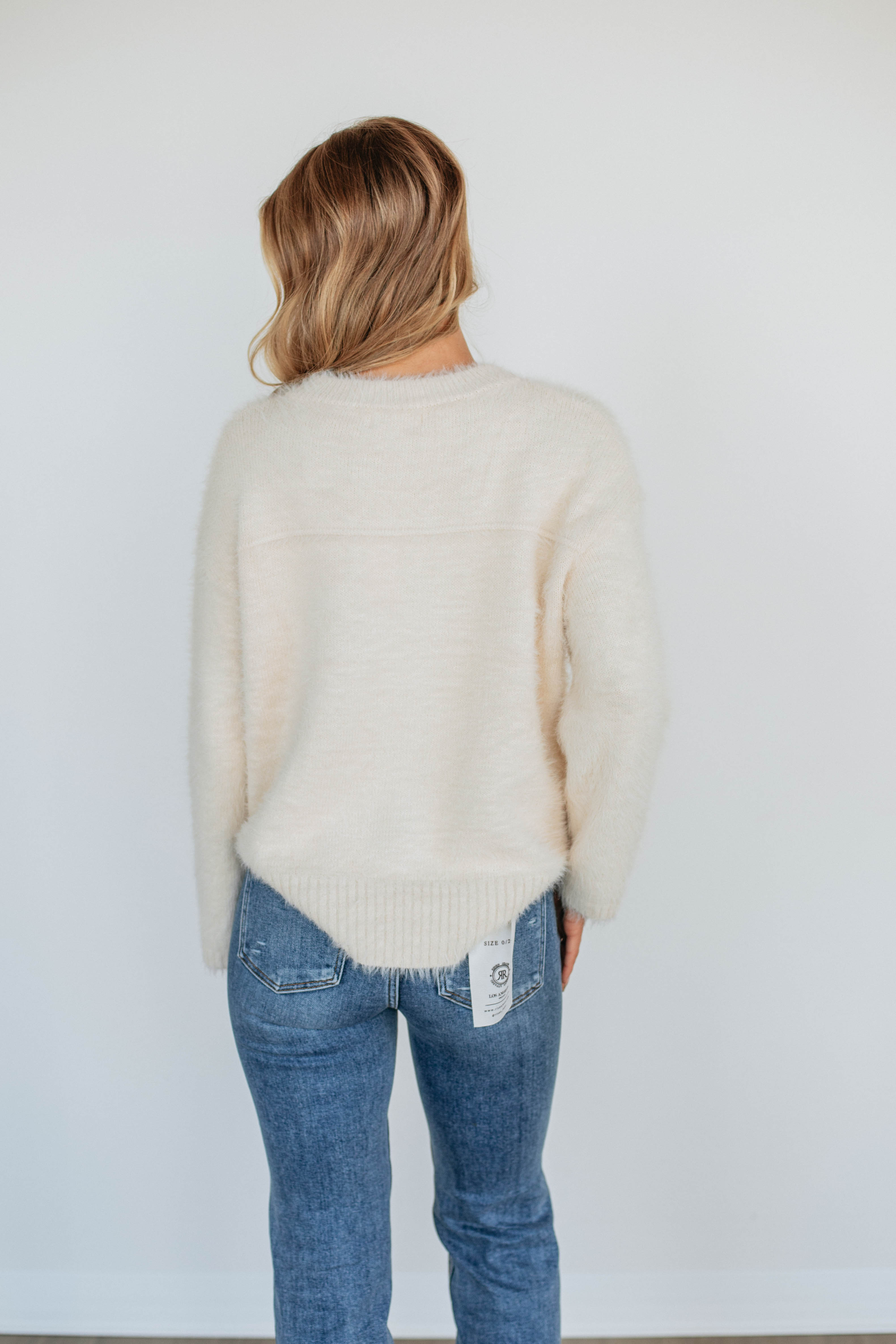 Everly Sweater Women's Knit Pullover Cream - Cozy Casual Wear for Fall & Winter | Perfect for Office, Dates & Weekend Outings