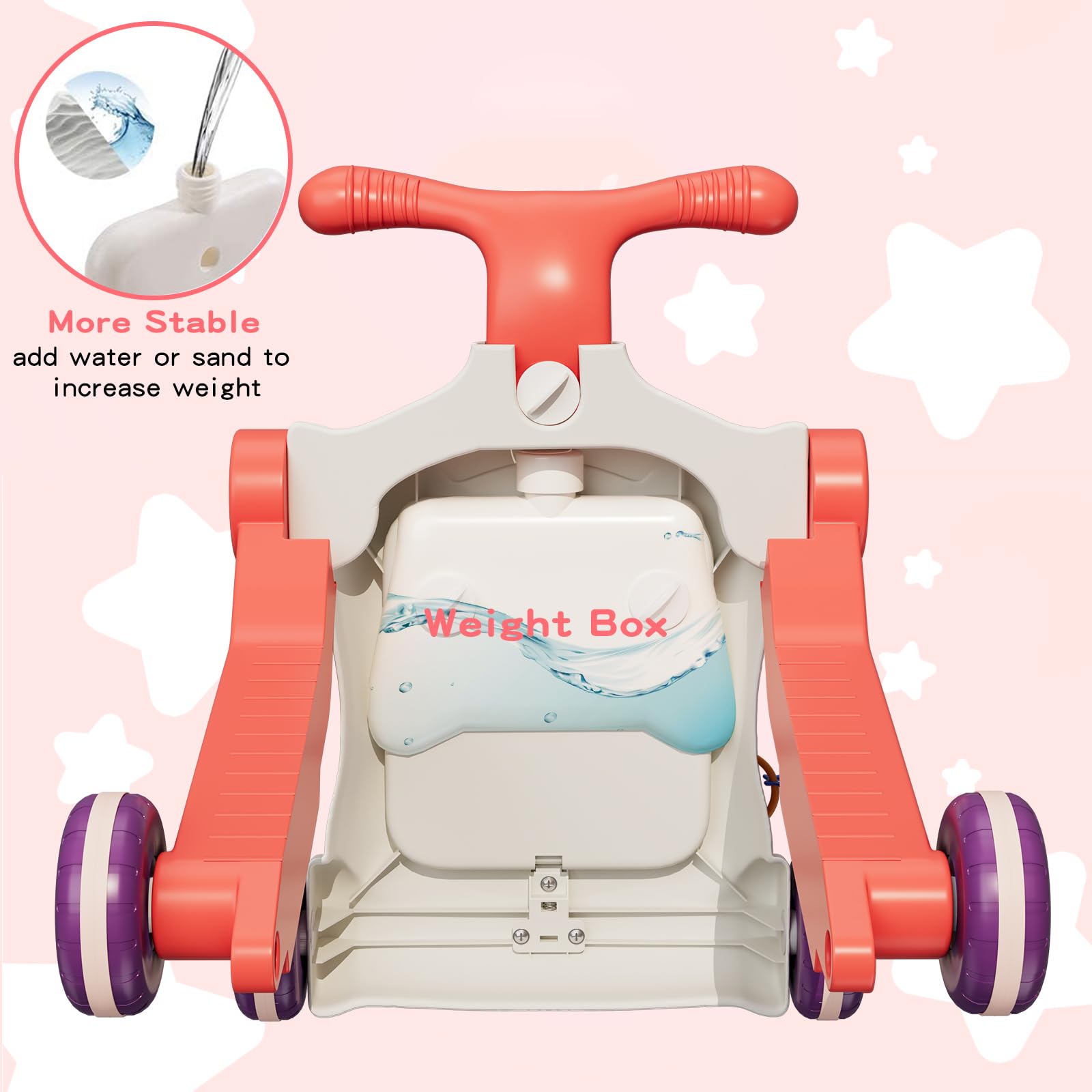 5-in-1 Baby Walker & Activity Center - Learning to Walk Toy for Girls 12+ Months, Perfect Gift for Toddlers - Play & Learn at Home