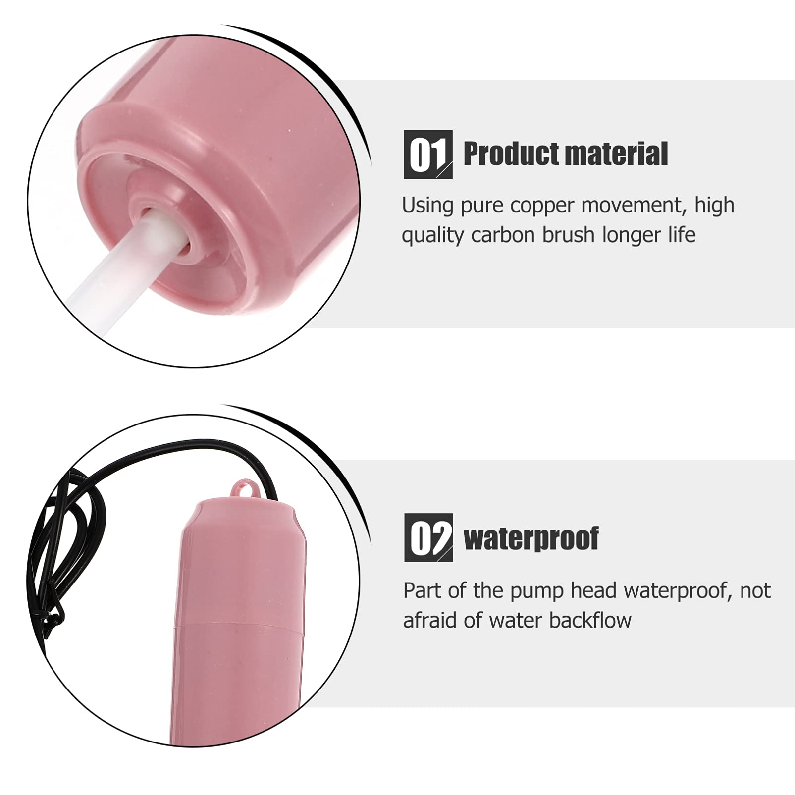 USB Air Pump for Fishing & Aquarium - Mini Oxygen Aerator with 1 Airline Tube & 1 Air Stone - Low Noise USB Fish Tank Air Pump for Home, Office, Outdoor Use