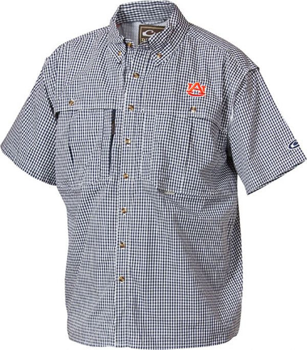 Auburn Plaid Wingshooter's Shirt Short Sleeve - Men's Casual Hunting Shirt for Outdoor Adventures & Summer Wear