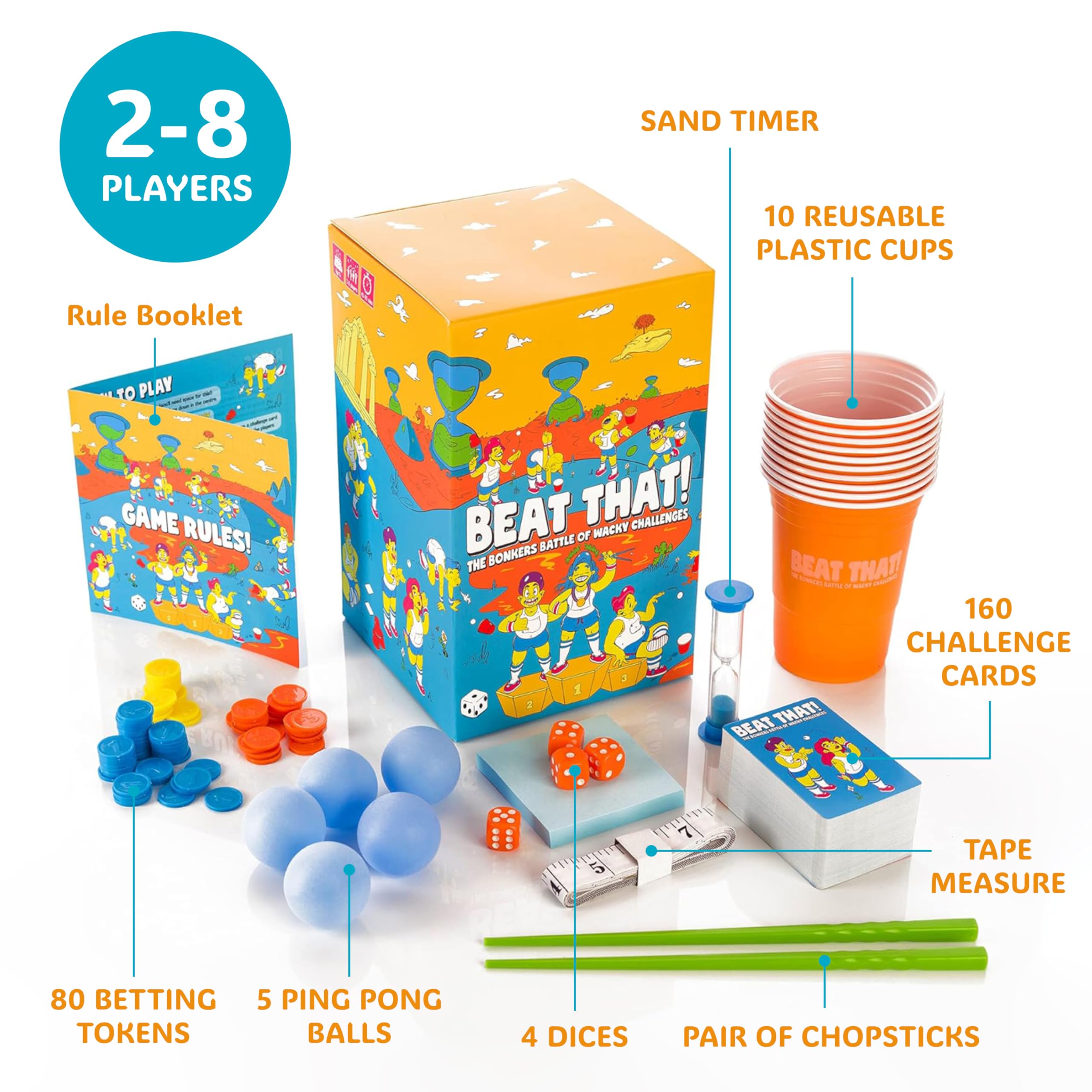 Beat That! The Bonkers Battle of Wacky Challenges - Fun Family Card Game for Kids & Adults - Creative Party Board Game for Memorable Moments - Perfect for Game Nights, Birthday Parties & Family Gatherings