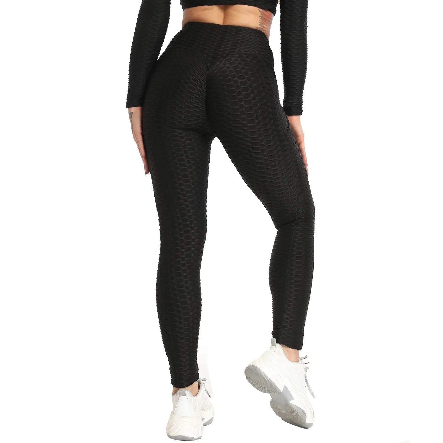 Women's High Waist Scrunch Butt Leggings with Pockets - Stretchy Workout Yoga Pants for Running, Gym & Active Wear - Textured Push Up Trousers for Fitness & Lounge
