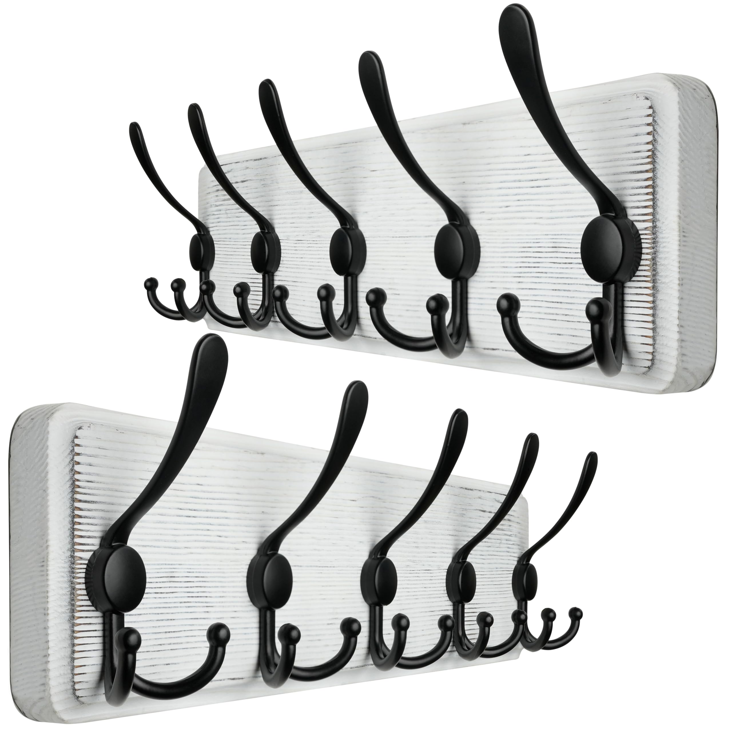 WEBI Wall Mounted Coat Rack with 5 Triple Hooks - 16