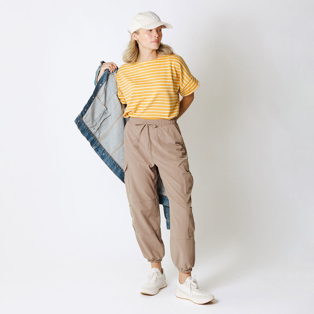 Boss Tee - Premium Cotton Mustard & Ivory Men's Casual T-Shirt | Comfortable Everyday Wear for Work, Outings & Relaxation