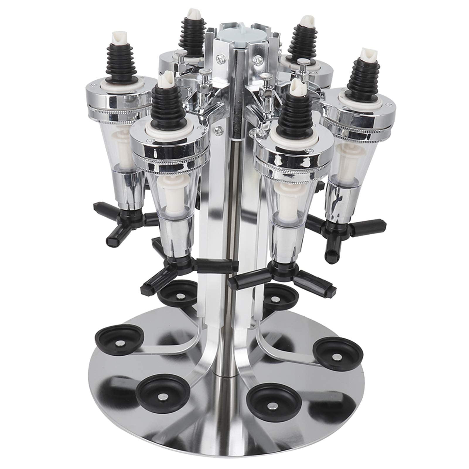 Premium 6-Bottle Rotating Liquor Dispenser for Home Bar - Wall Mounted Alcohol Shot Dispenser Station for Man Cave, Party & Entertainment Use