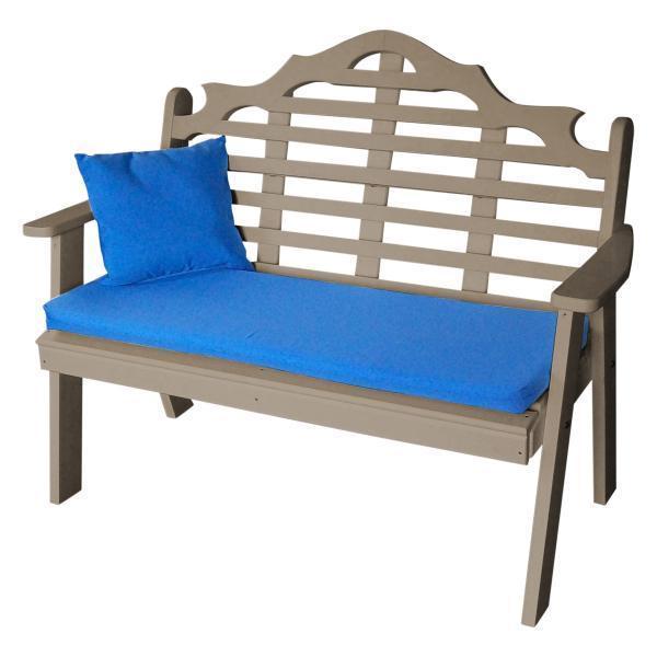 A & L Furniture Poly Marlboro Garden Bench - Outdoor Patio Seating for Garden, Backyard, and Porch - Durable Weather-Resistant Polyethylene Bench
