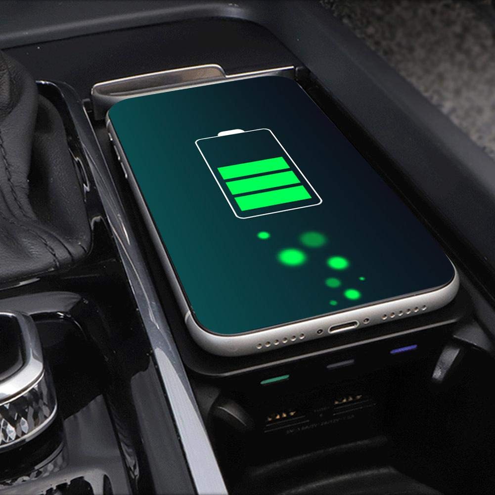15W Fast Wireless Charging Pad - Qi-Certified Inductive Phone Charger for Volvo S60/V60/XC60/S90/V90/XC90 | Center Console Replacement Accessory | Perfect for Home, Office & Car Use