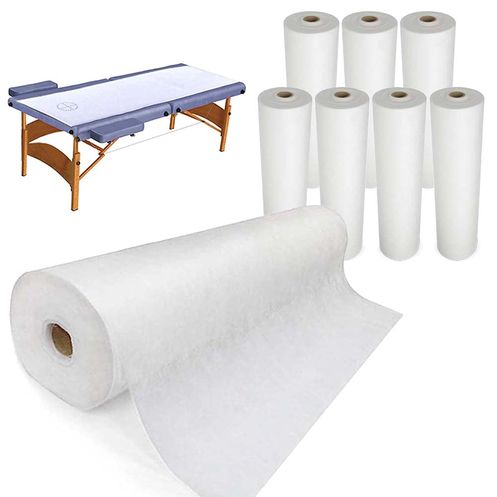 Karlash Disposable Non-Woven Bed Sheet Roll - 30gsm Thick Massage Table Paper (Pack of 8) | Ideal for Spa, Salon, Tattoo Parlor & Medical Clinics
