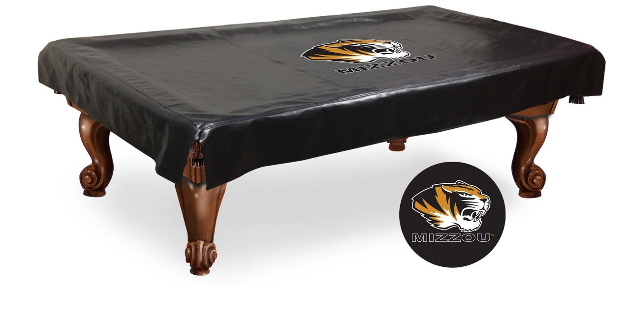 NCAA Missouri Tigers Billiard Table Cover - Durable Pool Table Protector for Game Room, Man Cave & Sports Bar Decor