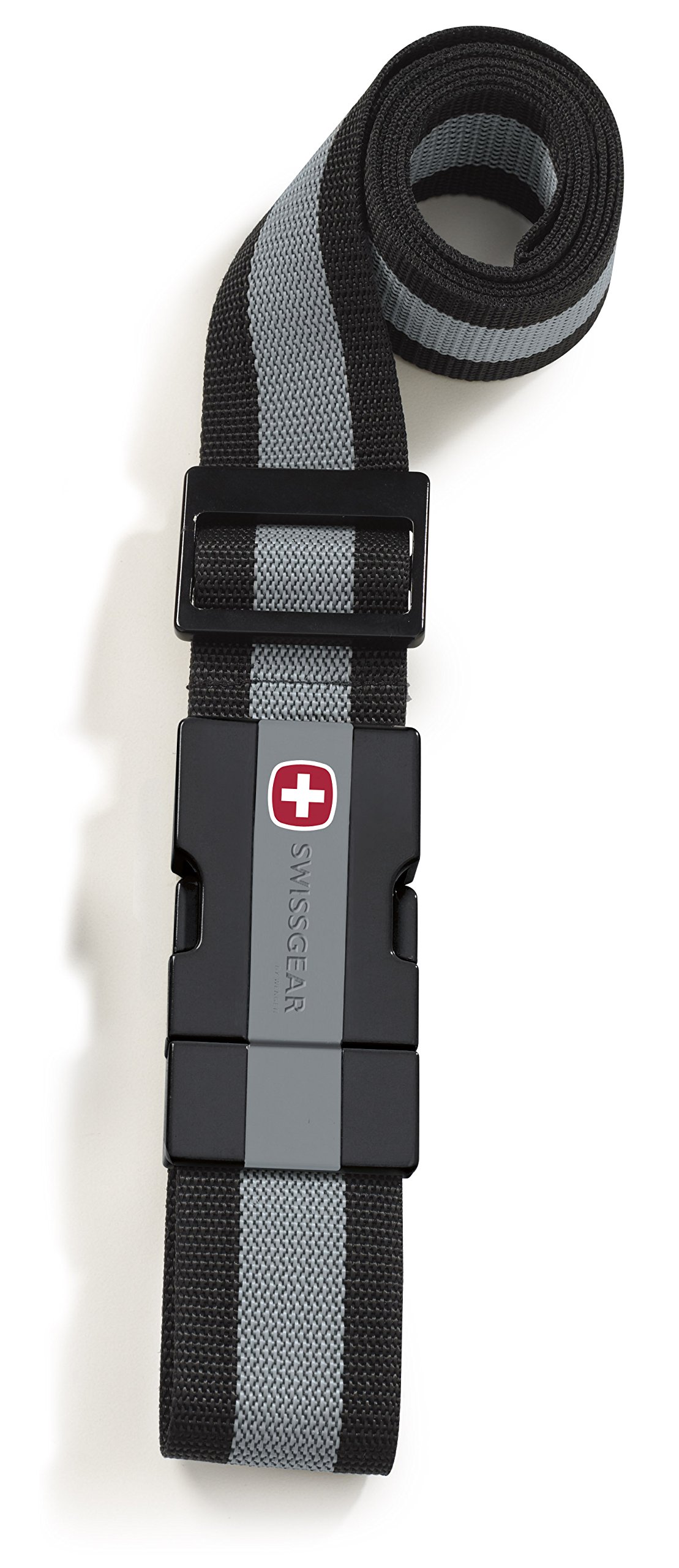 SwissGear Adjustable Luggage Strap with Secure Snap-Lock Buckle - Heavy Duty Travel Belt for Suitcases & Bags up to 72 Inches (Black) - Perfect for Airplane Checked Luggage & Train Travel Accessories