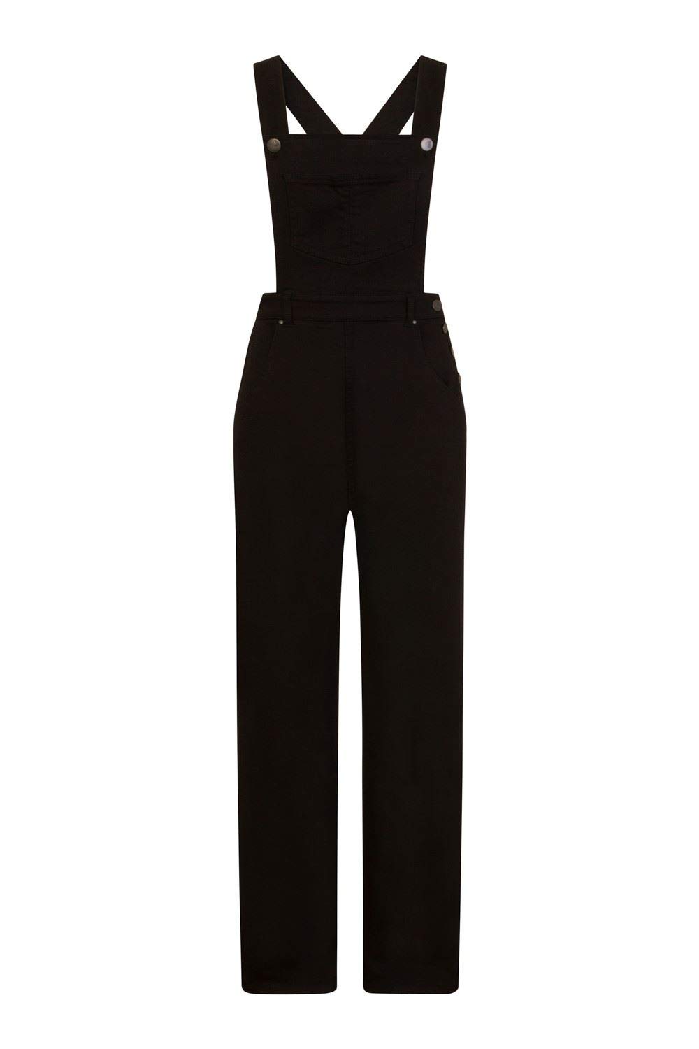 Hell Bunny Elly May High Waist Denim Jeans - Vintage 1940s 50s Retro Rockabilly Dungarees for Women | Perfect for Pinup Fashion, Swing Dancing & Retro Outfits