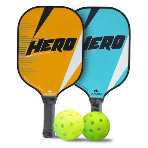 Diadem Hero 2 Pickleball Paddle Set with Balls - Premium Starter Kit for Beginners & Intermediate Players | Perfect for Outdoor Games, Backyard Fun & Competitive Play
