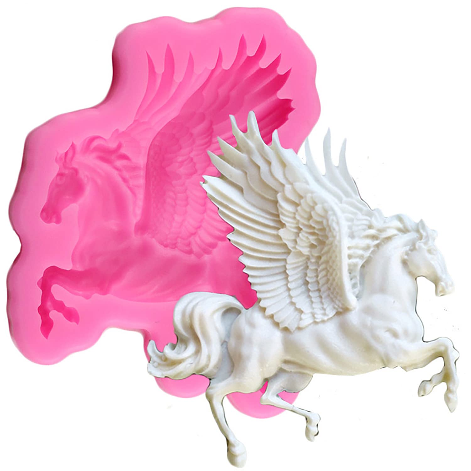 3D Pegasus Fly Trojan Horse Silicone Mold - DIY Fondant, Chocolate, Candy, Lollipop, Ice Cube, Soap, Resin Molds for Cake Decorating, Birthday Parties & Craft Projects | Perfect for Bakers, Candy Makers & DIY Enthusiasts