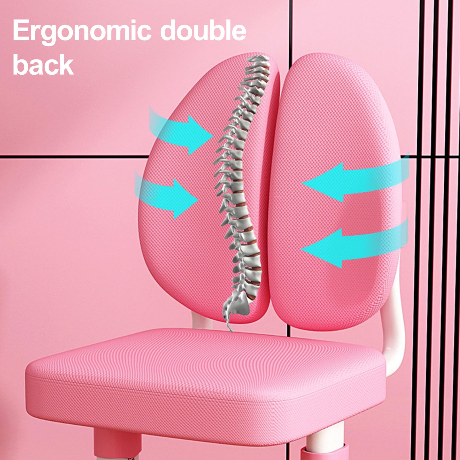 Adjustable Kids Desk and Chair Set - Ergonomic Study Table with Writing Board, Bookshelf & Drawer - Height Adjustable Children's School Desk Chair for Homework & Reading (Pink) - Perfect for Bedroom, Homeschool & Learning Spaces