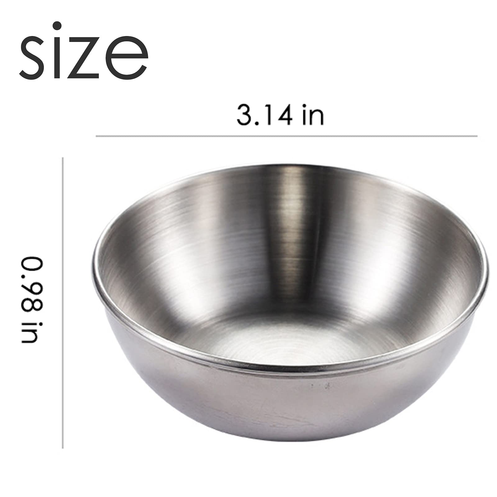 4-Piece Stainless Steel Dipping Bowls Set - Small Sauce Dishes & Mini Spice Bowls for Sushi, Snacks, Appetizers, Fruits - Perfect for Parties, Restaurants & Home Kitchen Use