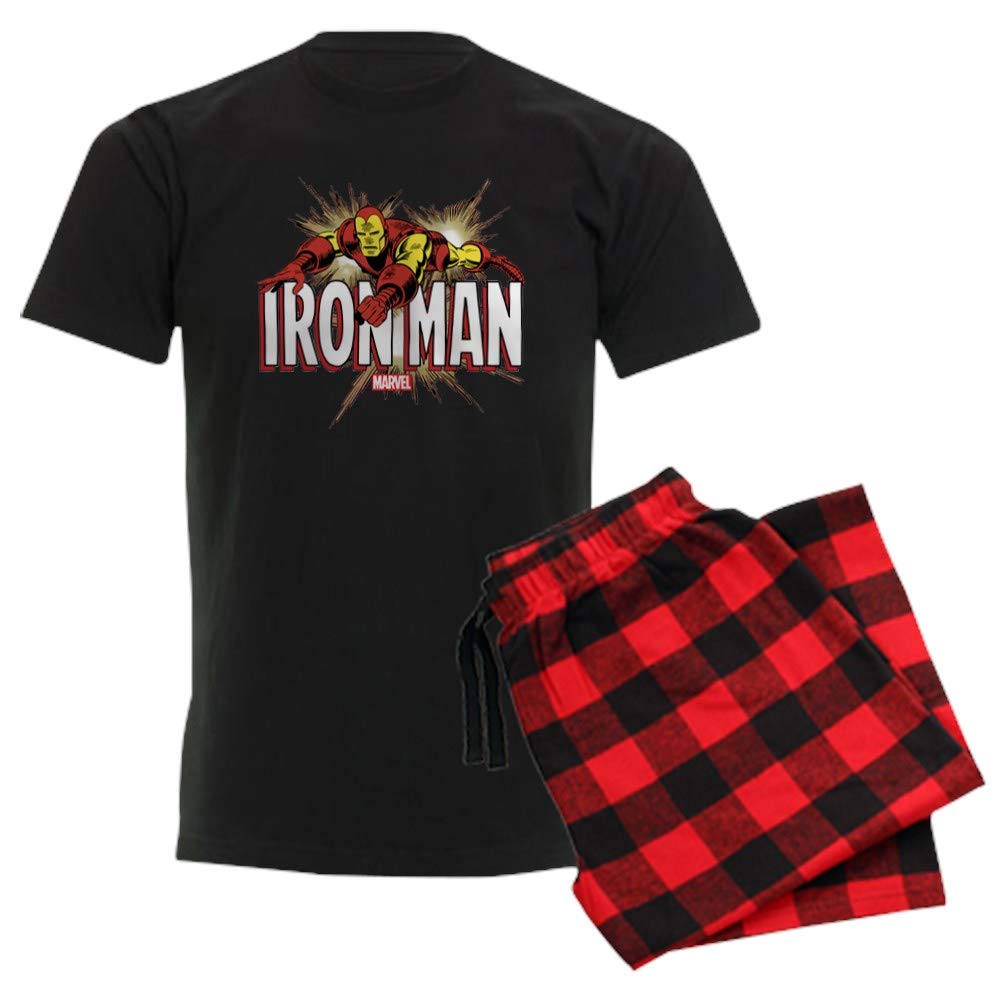 Iron Man Flying Men's Dark Pajama Set - Superhero Sleepwear for Marvel Fans - Perfect for Movie Nights, Cosplay & Gifts