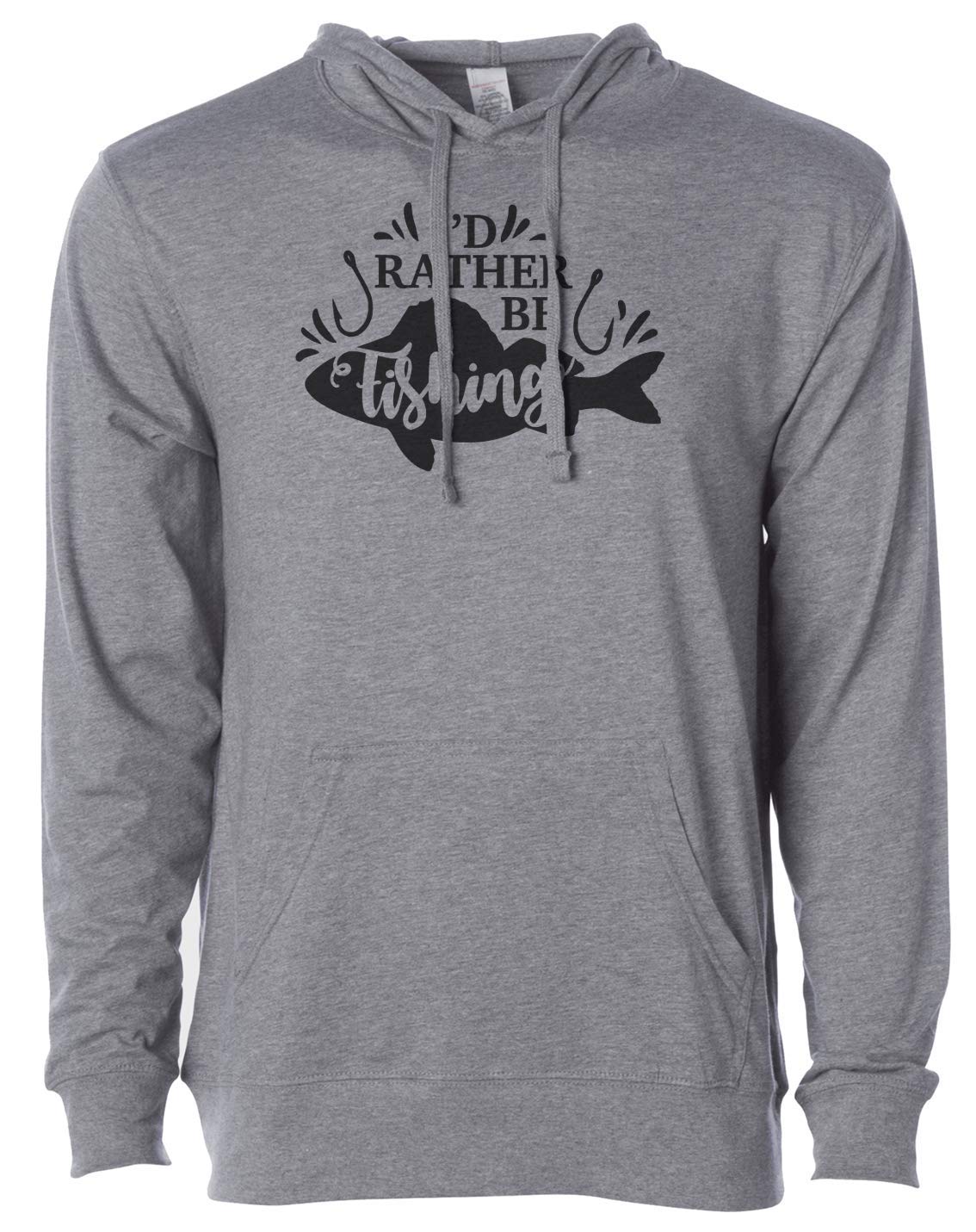 7 ate 9 Apparel Unisex Rather Be Fishing Grey Hoodie - Comfortable Pullover Sweatshirt for Men & Women - Perfect for Outdoor Activities, Fishing Trips & Casual Wear