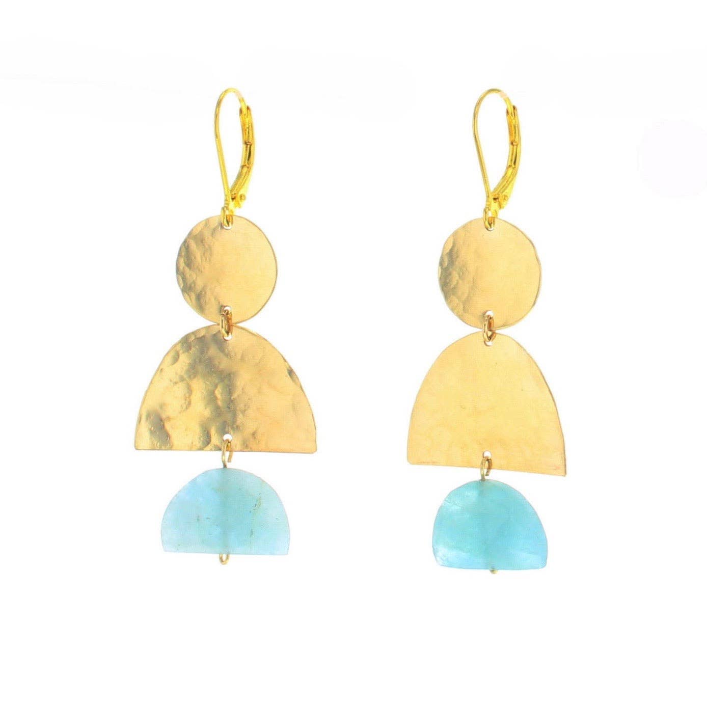 Amazonite Earrings for Women - Handmade Tunisian Jewelry - Healing Stone Dangle Earrings for Spiritual Healing & Meditation | Perfect for Boho, Hippie & Festival Fashion