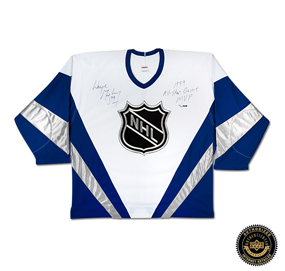 Wayne Gretzky Autographed 1999 NHL All-Star Game Jersey with MVP Inscription - Limited Edition - Perfect for Hockey Memorabilia Collectors and Sports Fans Display