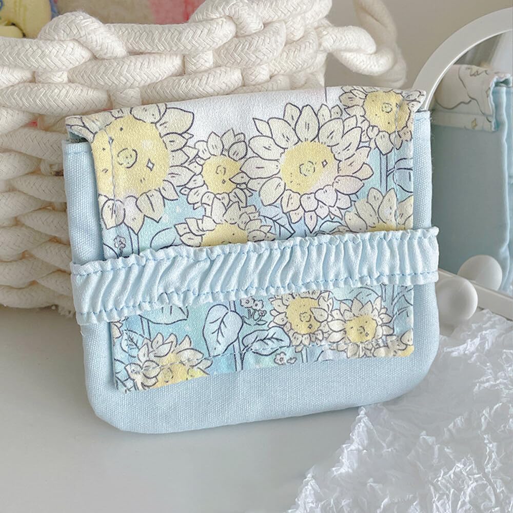 Waterproof Sanitary Napkin Holder & Storage Bag for Women - High Capacity Absorbent Pouch for Office, School, Travel - Discreet Feminine Hygiene Organizer (Floral Design) - Perfect for On-the-Go Protection and Disposal