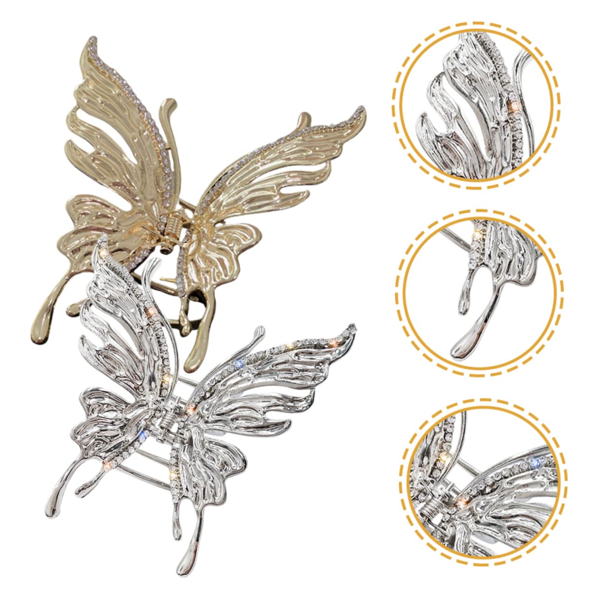 Elegant Rhinestone Butterfly Hair Clips for Women - Party & Wedding Accessories