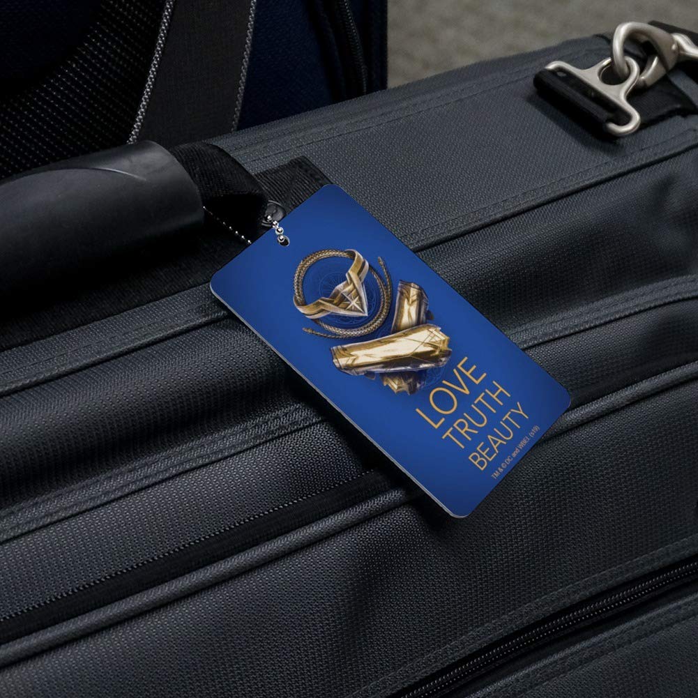 Wonder Woman Movie Inspired Luggage Tag - Love, Truth, Beauty Design - Durable Carry-On ID Tag for Suitcases & Travel Bags - Perfect for Cosplay, Comic Con & Superhero Fans