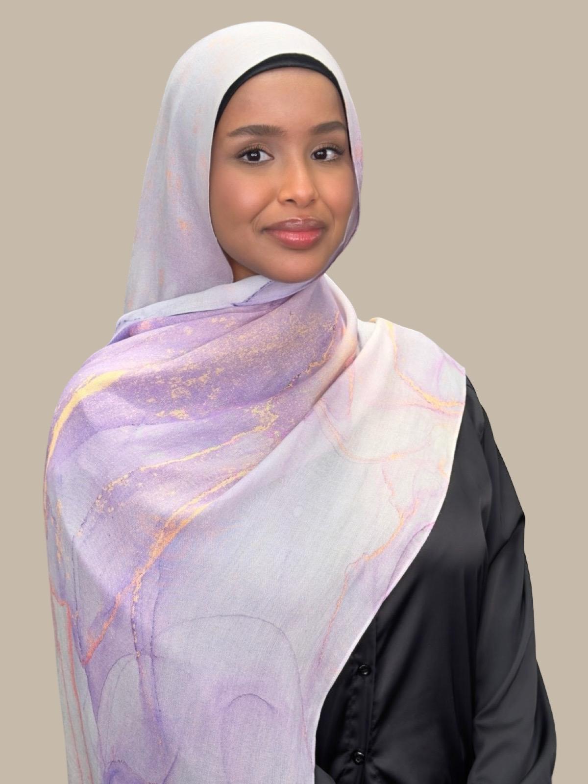Lavanta Bay Print Modal Hijab - Soft, Breathable & Stylish Scarf for Muslim Women - Perfect for Daily Wear, Prayer & Special Occasions
