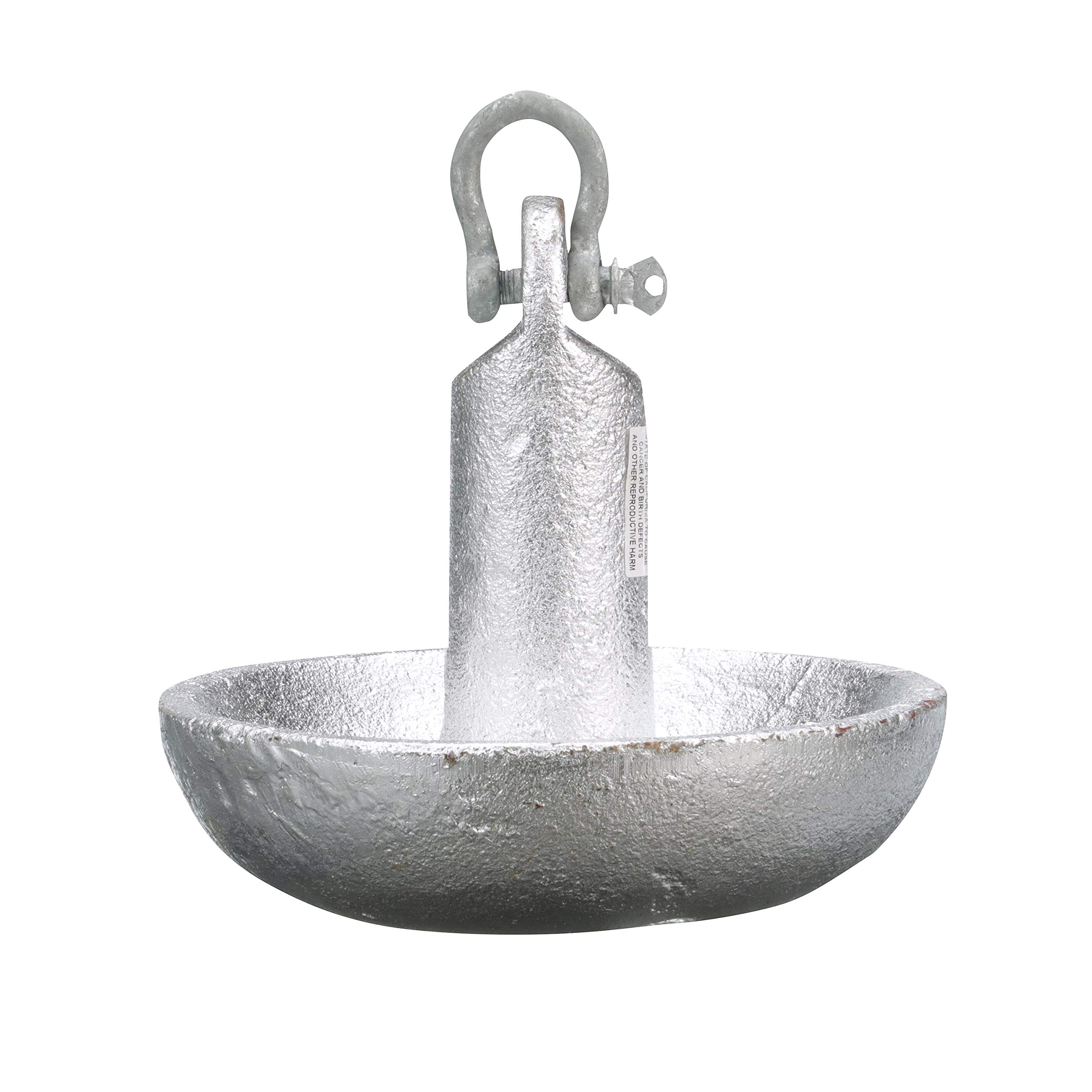 Seachoice Mushroom Anchor - Heavy Duty Cast Iron with Aluminum-Painted Silver Finish - Perfect for Boat Mooring, Dock Anchoring & Marine Applications