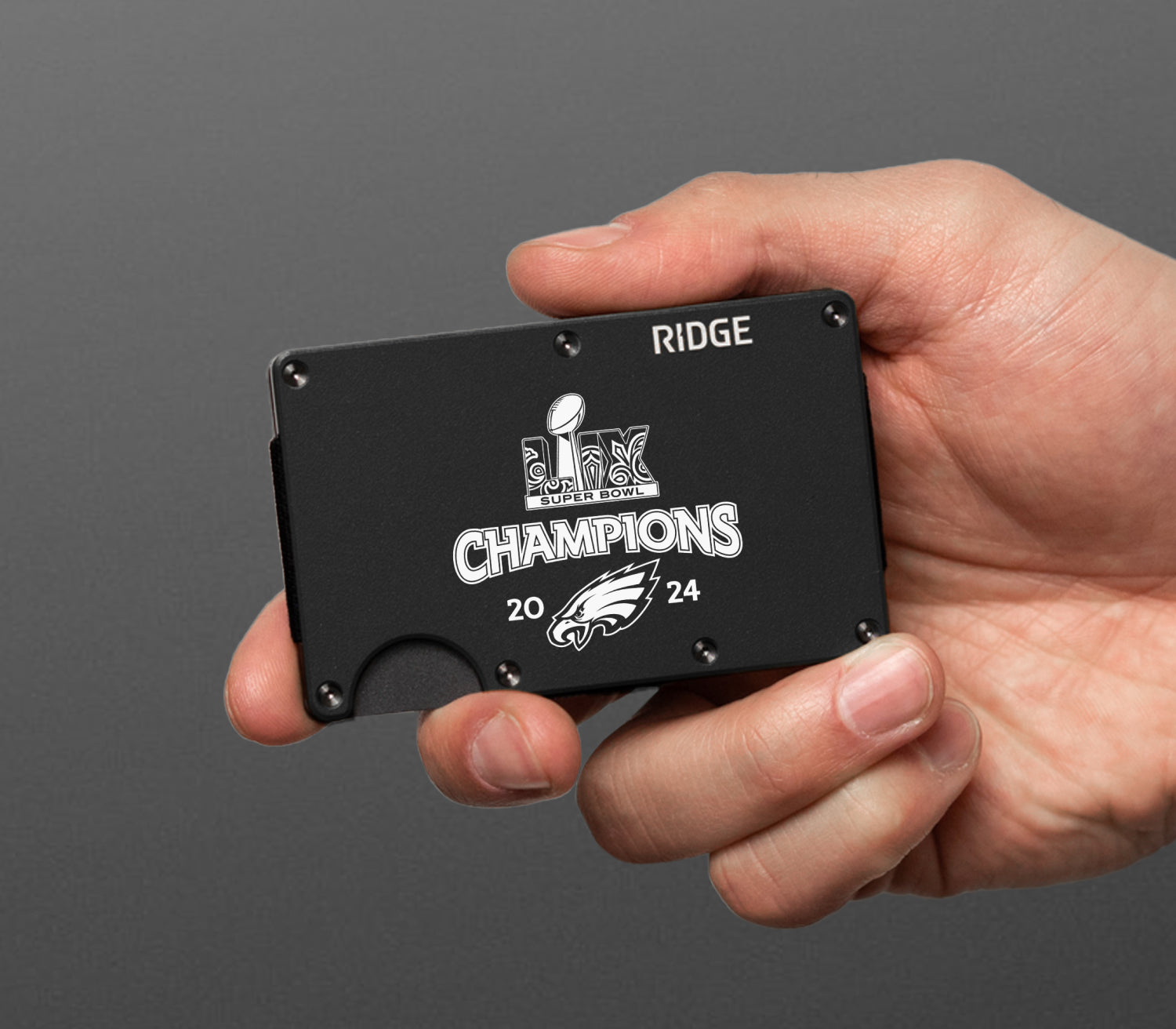 Ridge Wallet Super Bowl LIX Champions Philadelphia Eagles - Slim RFID Blocking Metal Wallet for Men - Perfect for Everyday Carry, Travel & Sports Fans