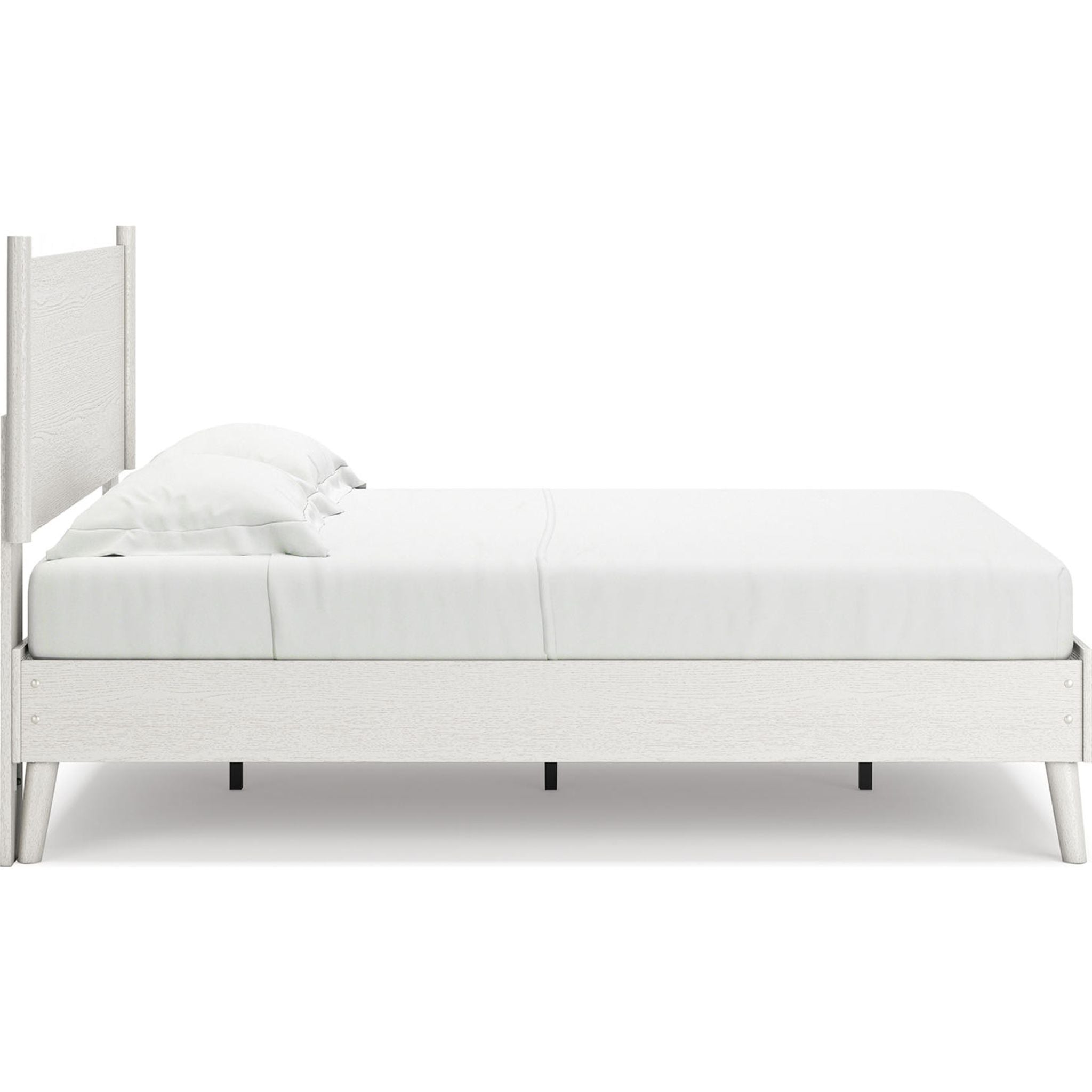 Aprilyn Full Platform Bed Frame - Queen Size White Wooden Bed with Sturdy Slats & Underbed Storage Space | Perfect for Modern Bedrooms, Guest Rooms & Small Apartments