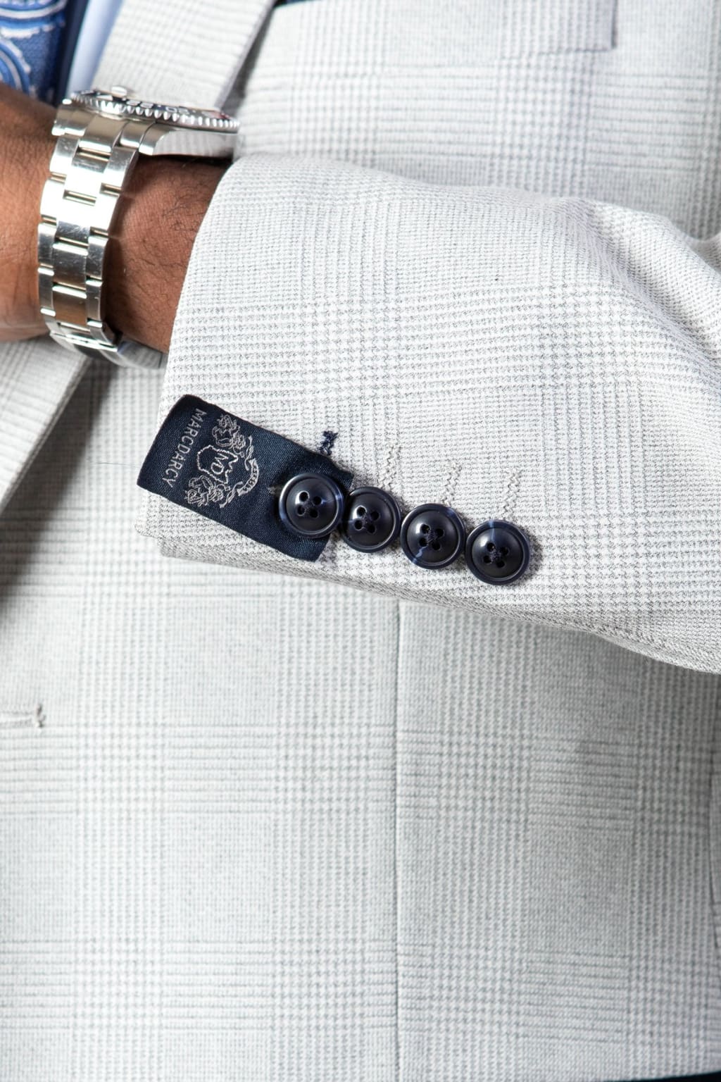 Marc Darcy Bromley Grey Stone Check 3 Piece Suit for Men | Premium Wool Blend Business Suit | Perfect for Weddings, Office & Formal Events